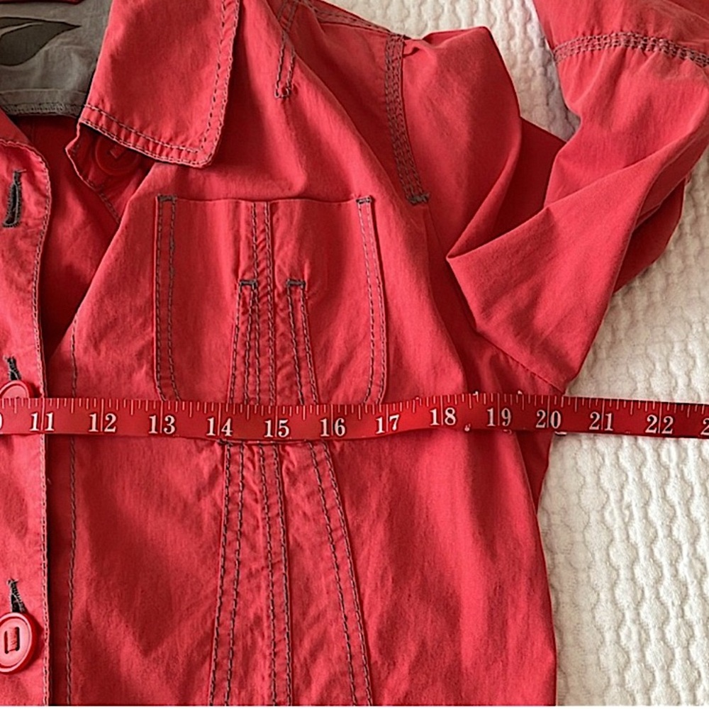 Cotton Ginny button up Jacket, Cotton/spandex, red, size M - Picture 14 of 16